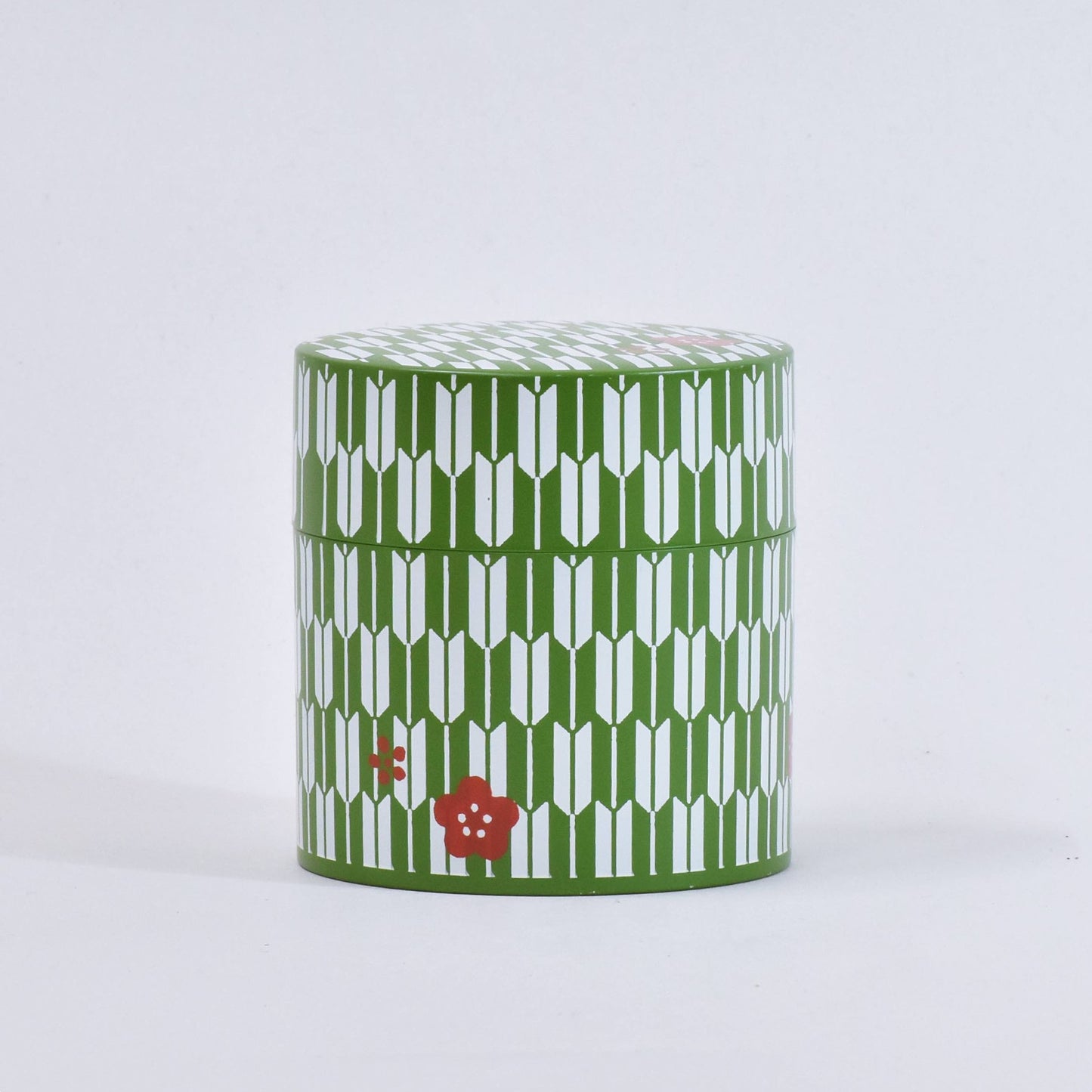 Tea canister, arrow pattern plum