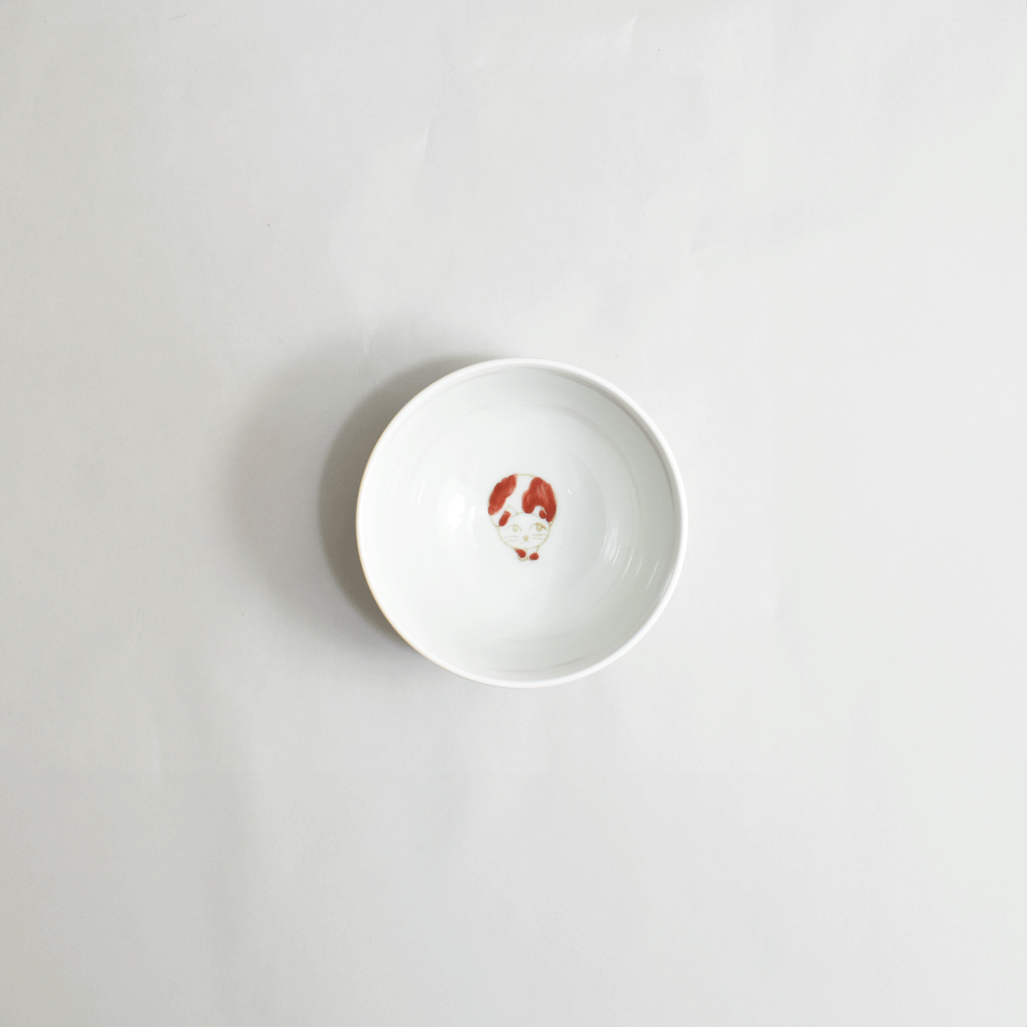 Polka dot cat rice bowl