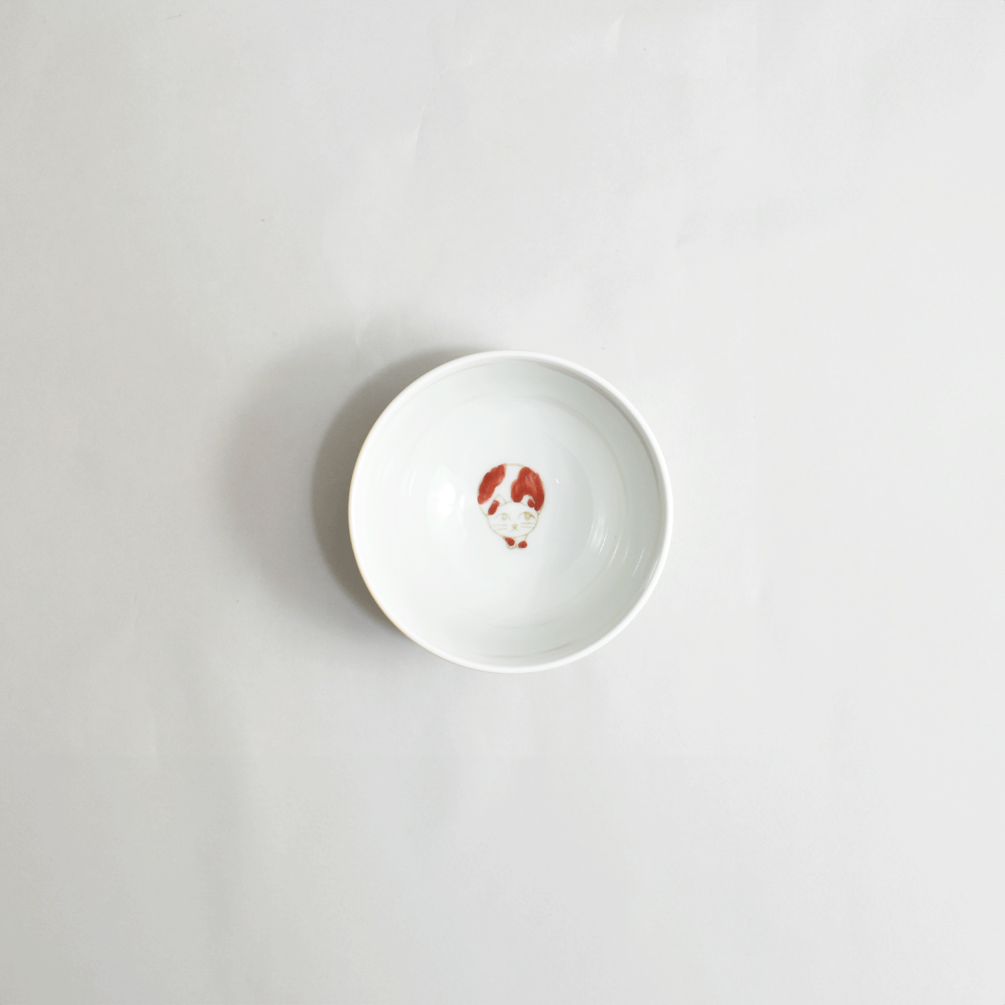 Polka dot cat rice bowl
