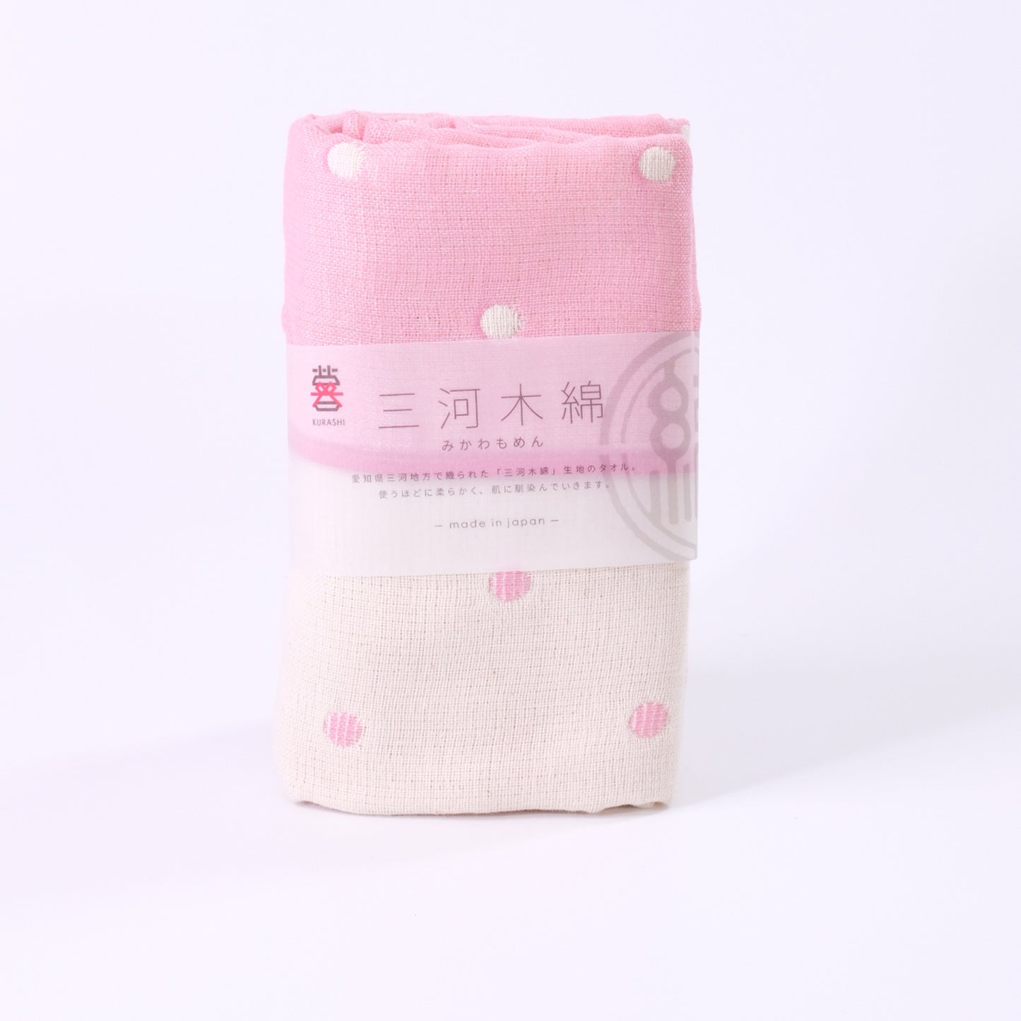 三河木綿 フェイスタオル水玉