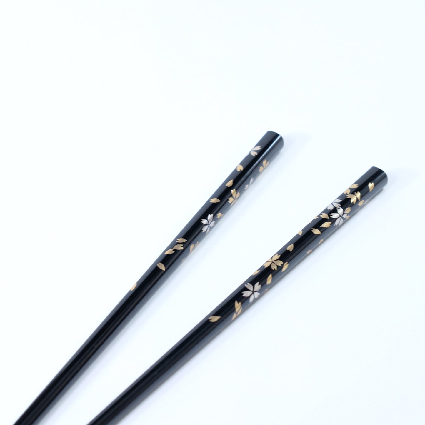 Thin, square chopsticks with cherry blossom lacquer