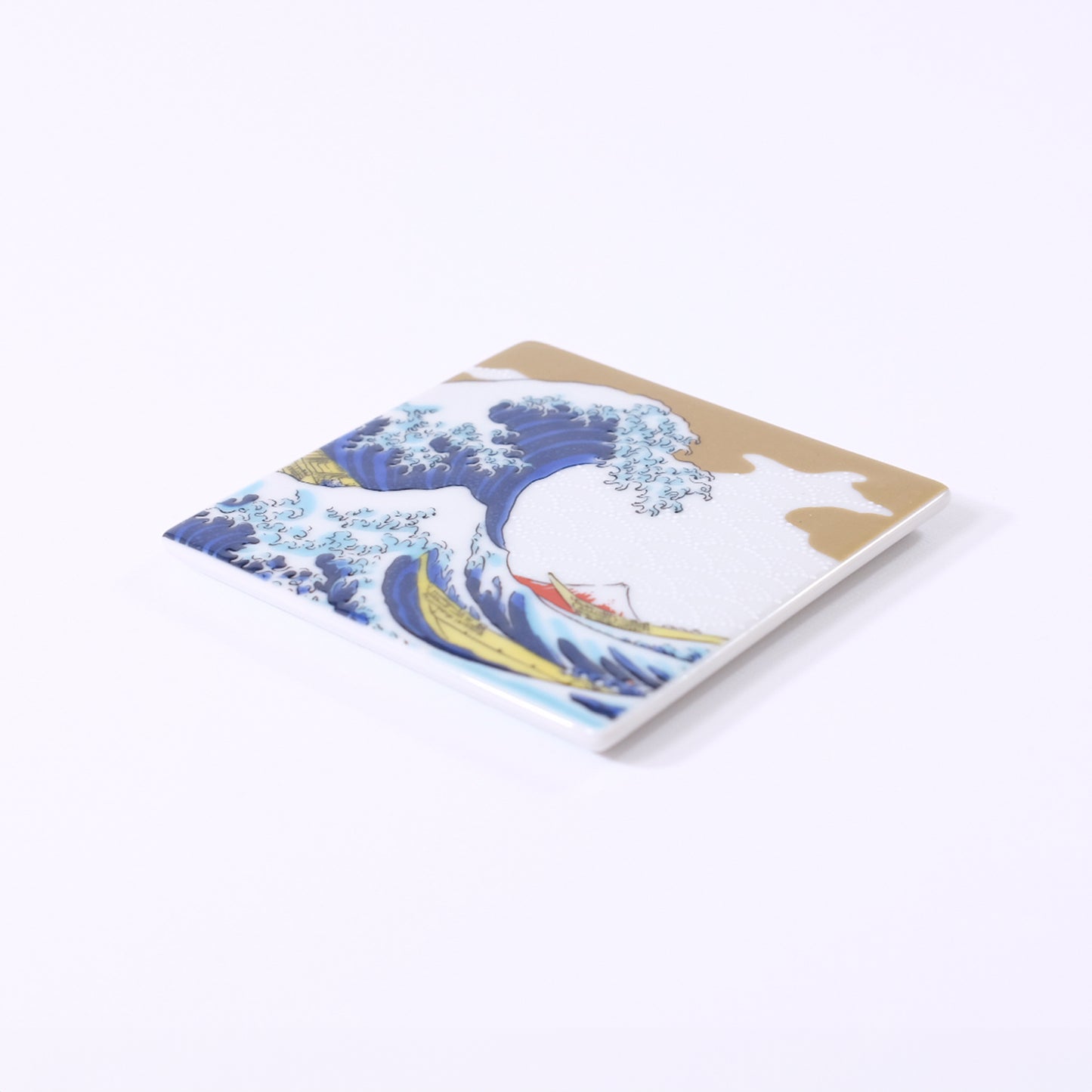Kutani ware colored square plate