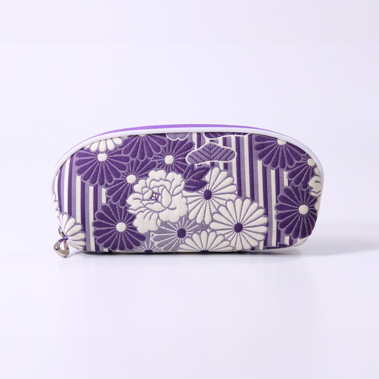 Weave retro flower zipper glasses case