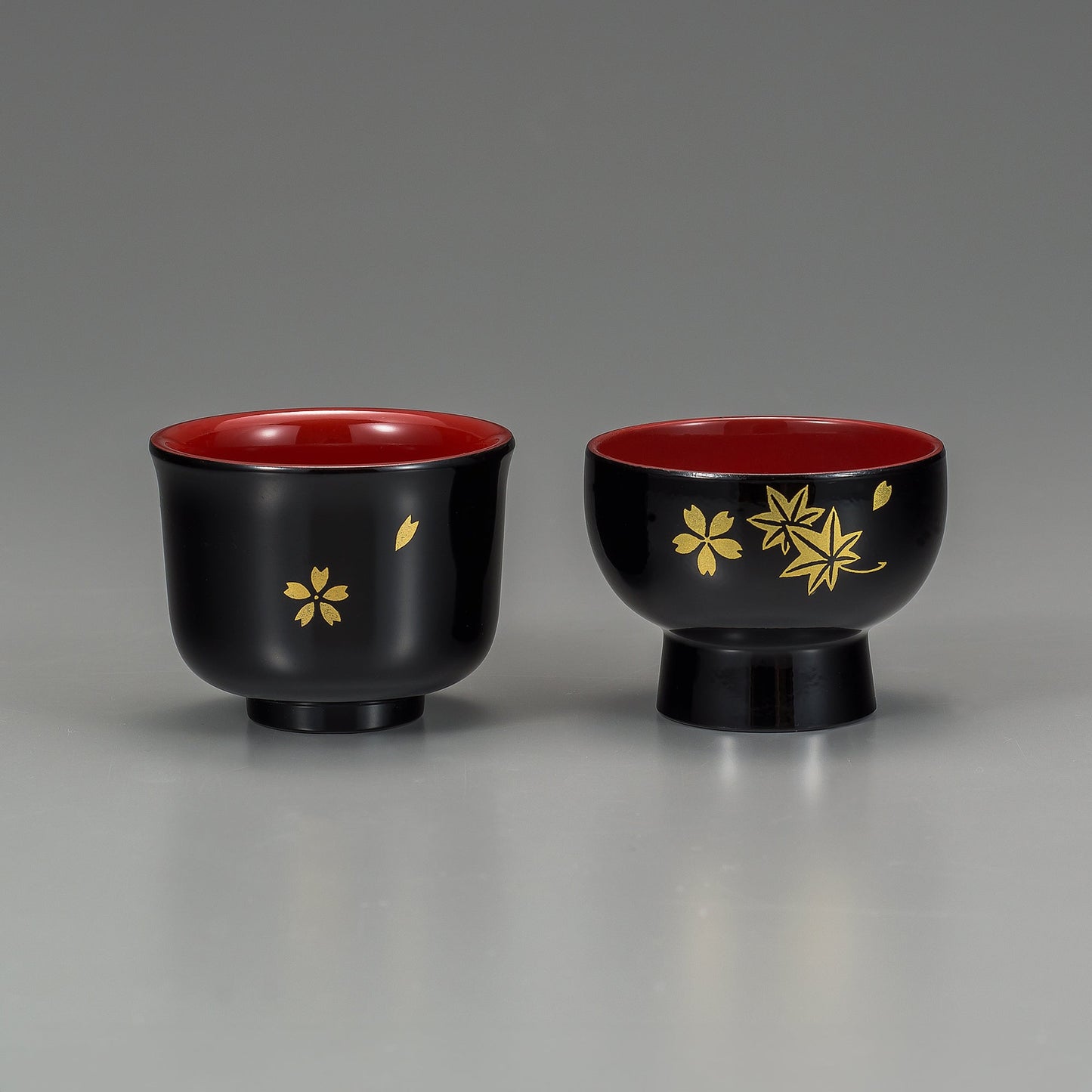 Black and red sake cup