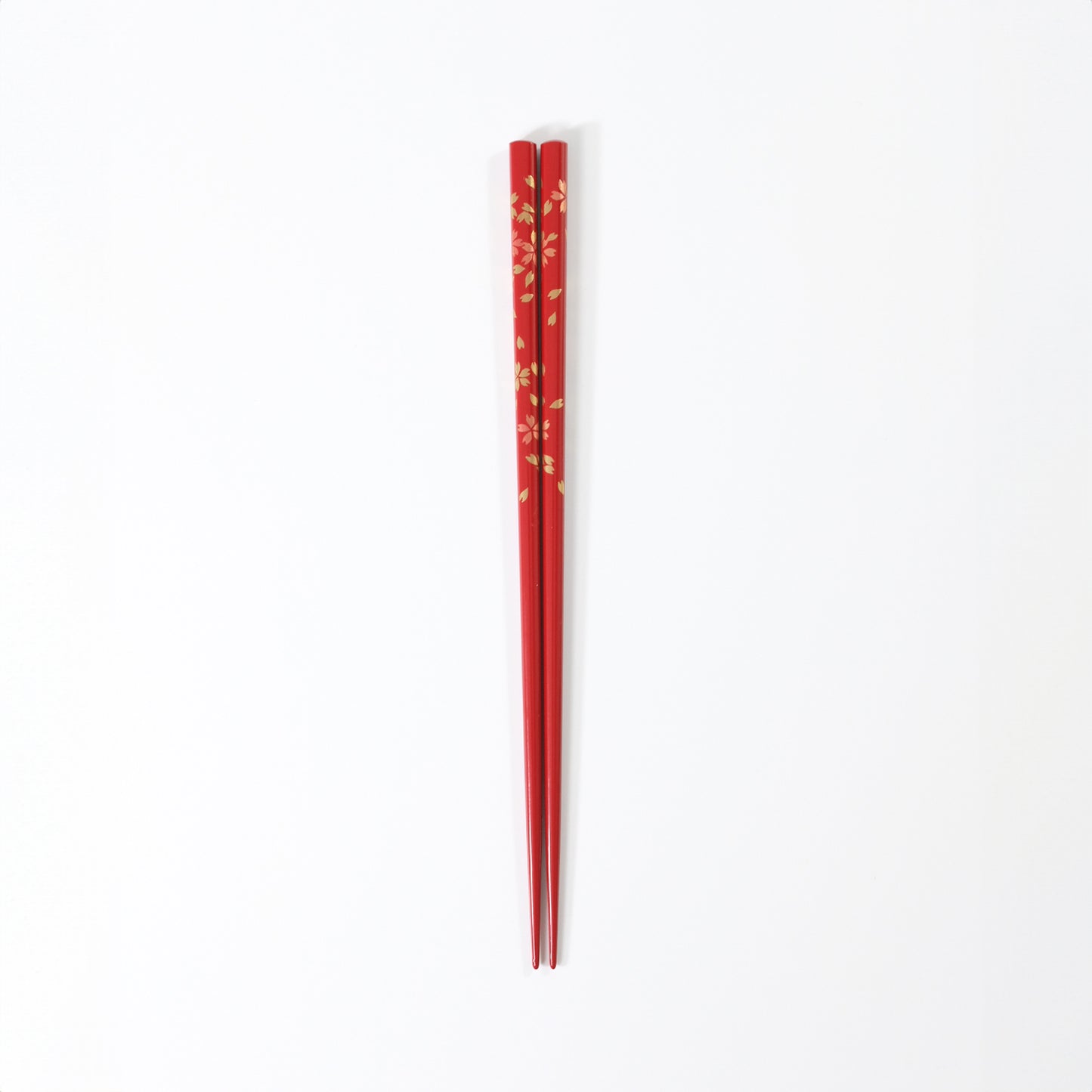 Thin, square chopsticks with cherry blossom lacquer