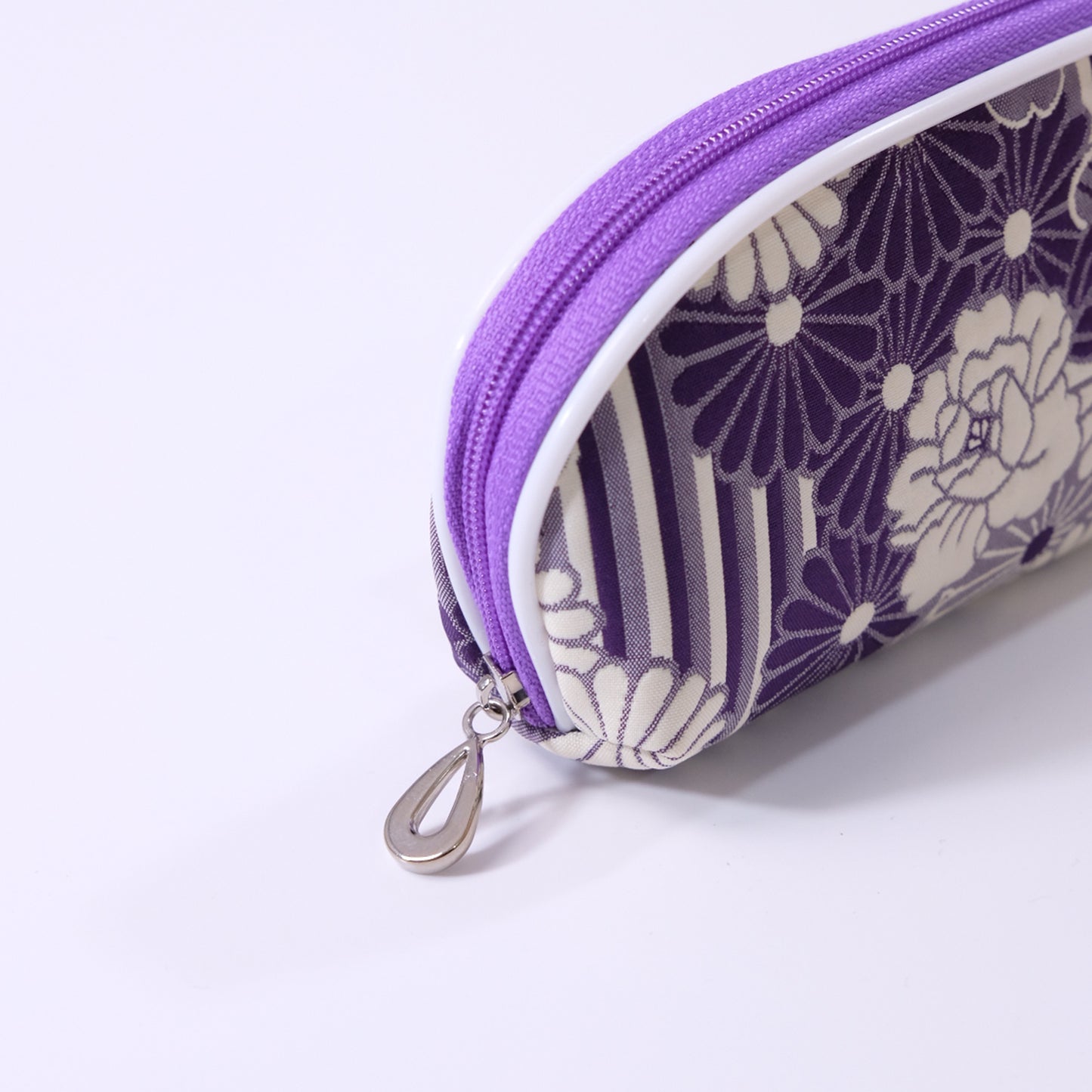 Weave retro flower zipper glasses case