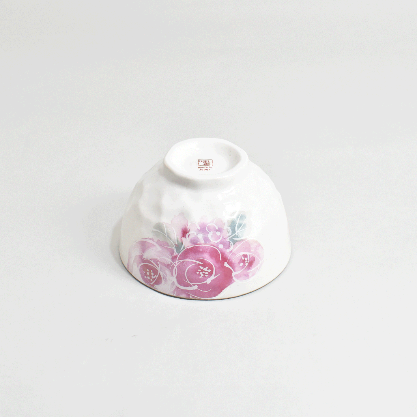 Hundred Flowers Rice Bowl and Tea Cup Pink