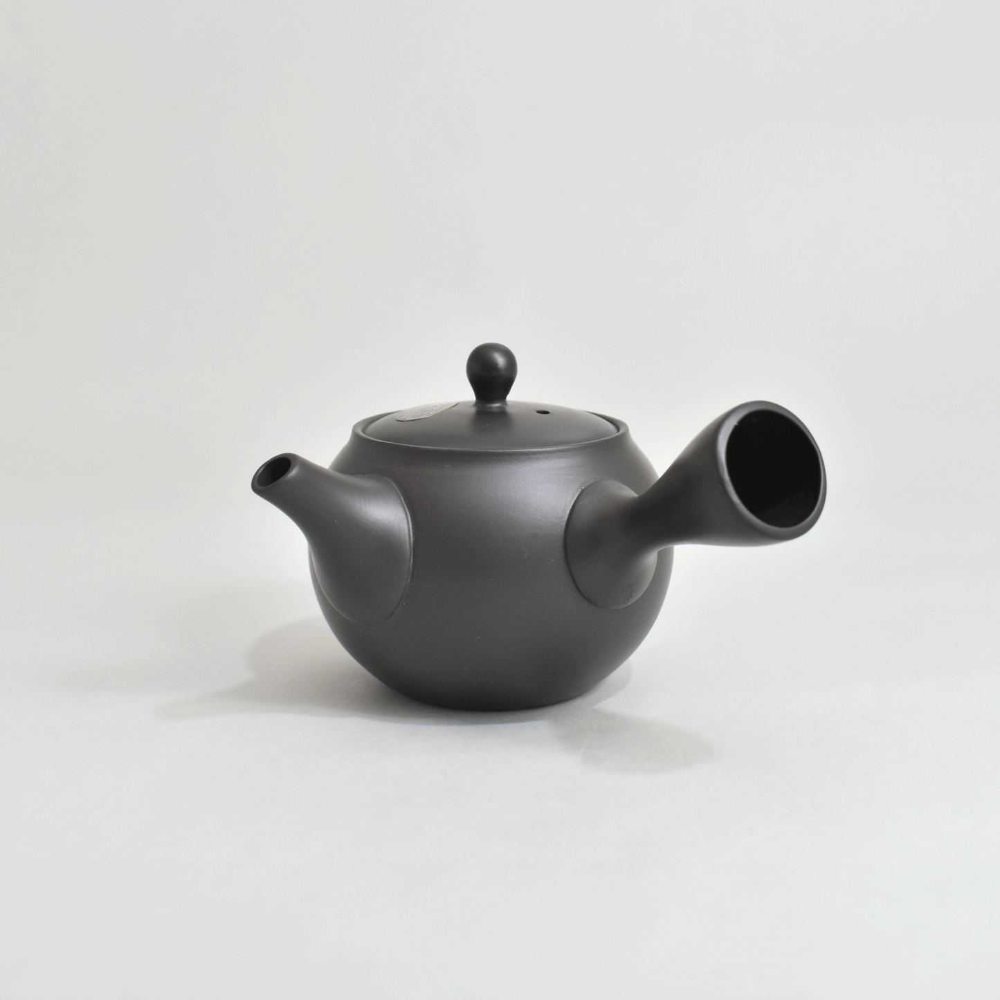 Black clay teapot small round