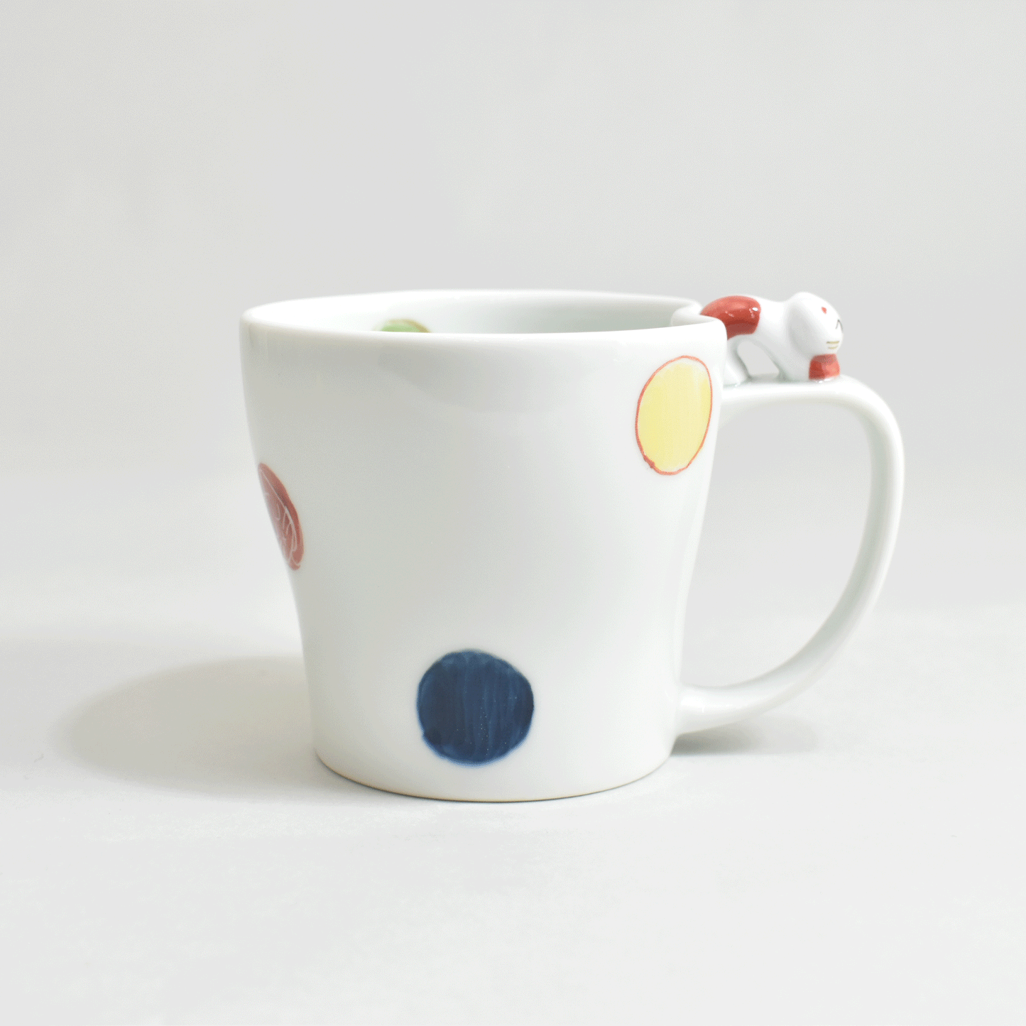 Polka dot cat mug