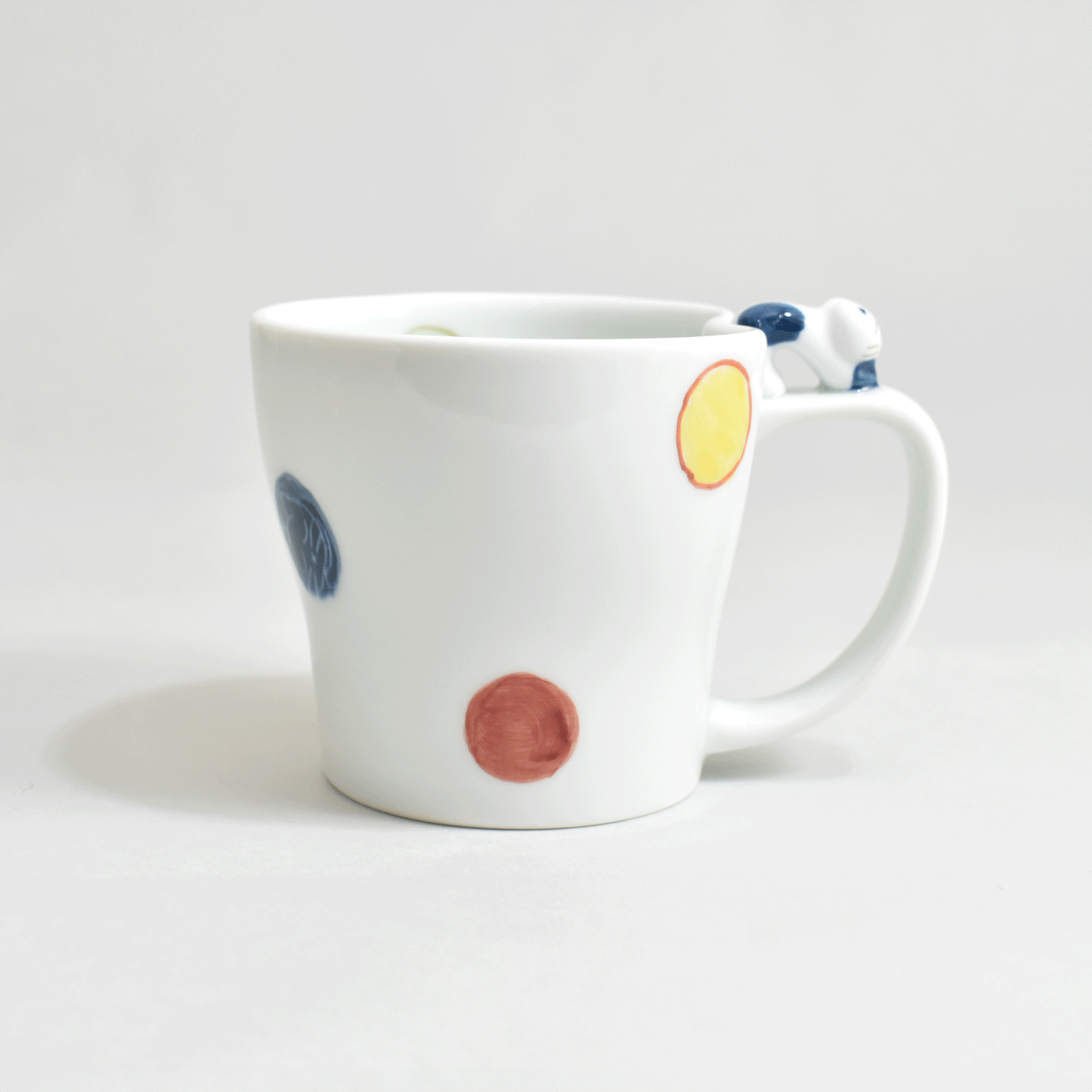 Polka dot cat mug