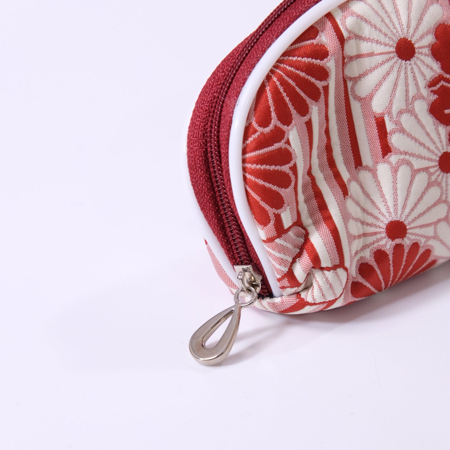 Weave retro flower zipper glasses case