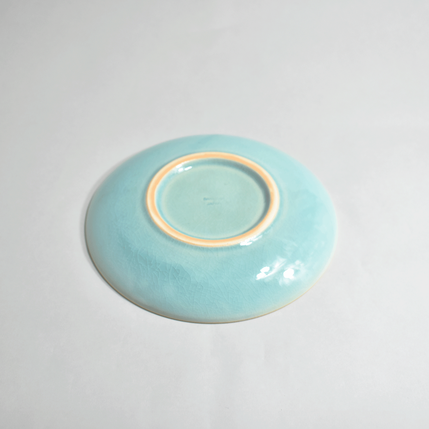 Gloss Round Plate M Turquoise