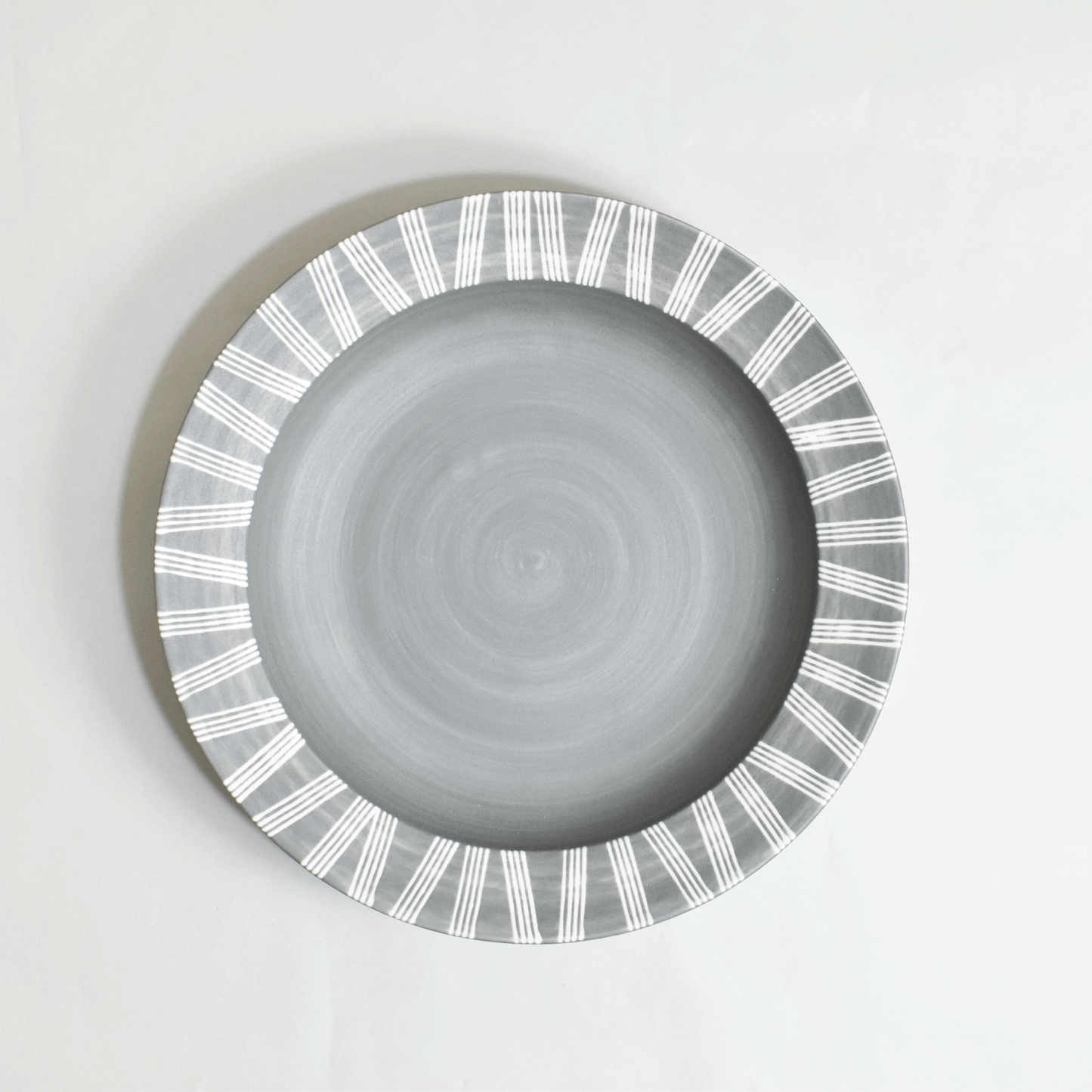 Shabby Curry & Pasta Plate 8 inch Gray
