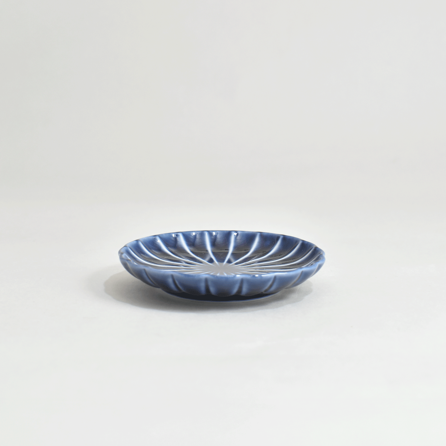 Gyaman 3-inch plate, navy blue eggplant