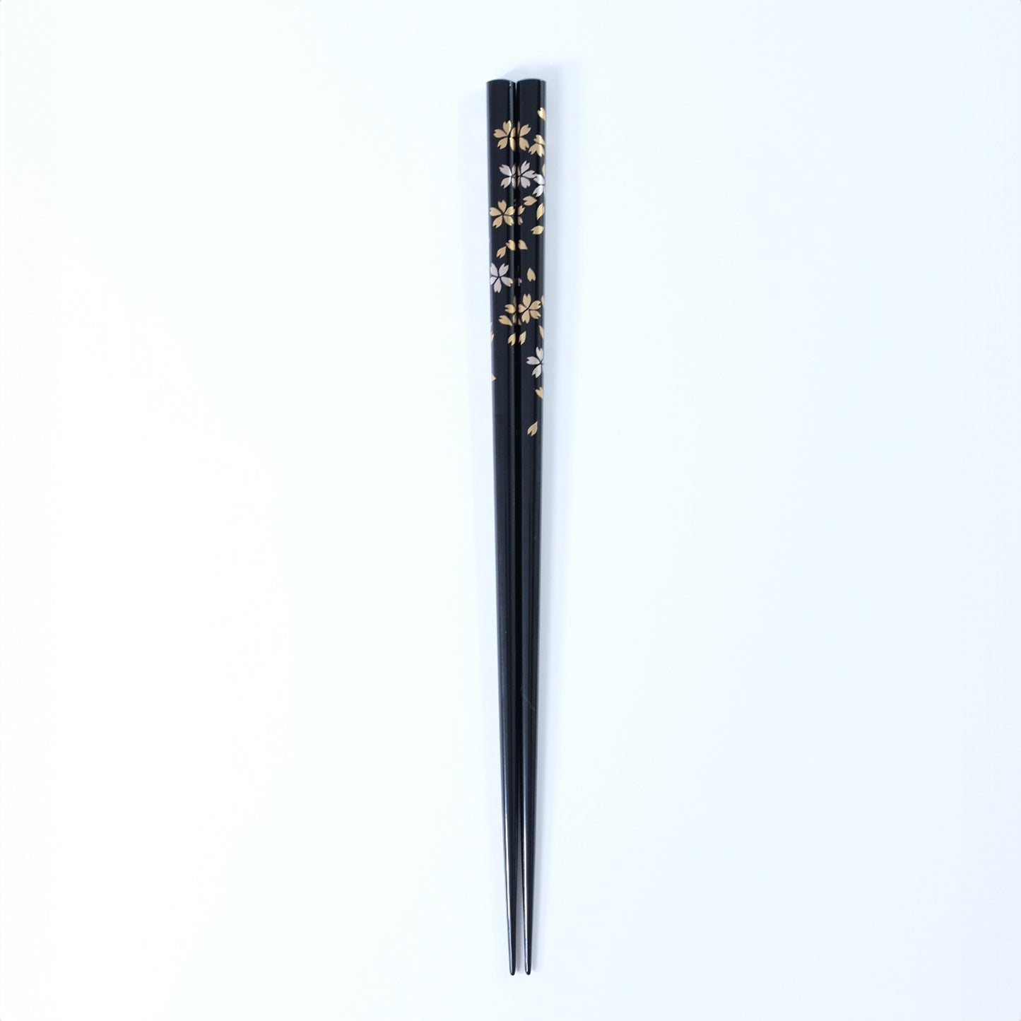 Thin, square chopsticks with cherry blossom lacquer