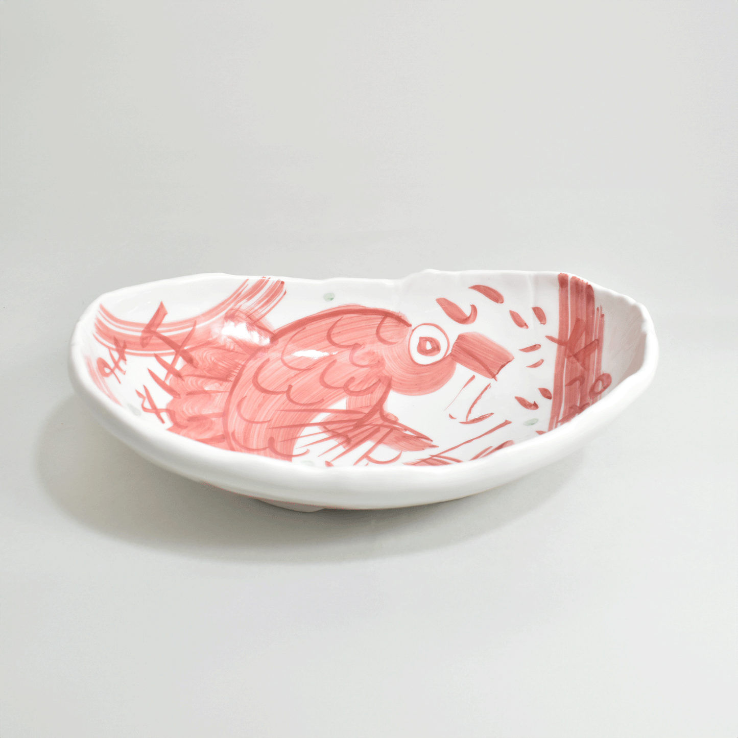 Happy Birthday Oval Plate Red