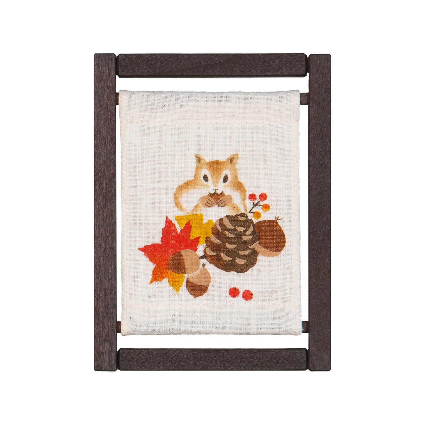 Mini Wooden Frame Tapestry Squirrel Cheeks