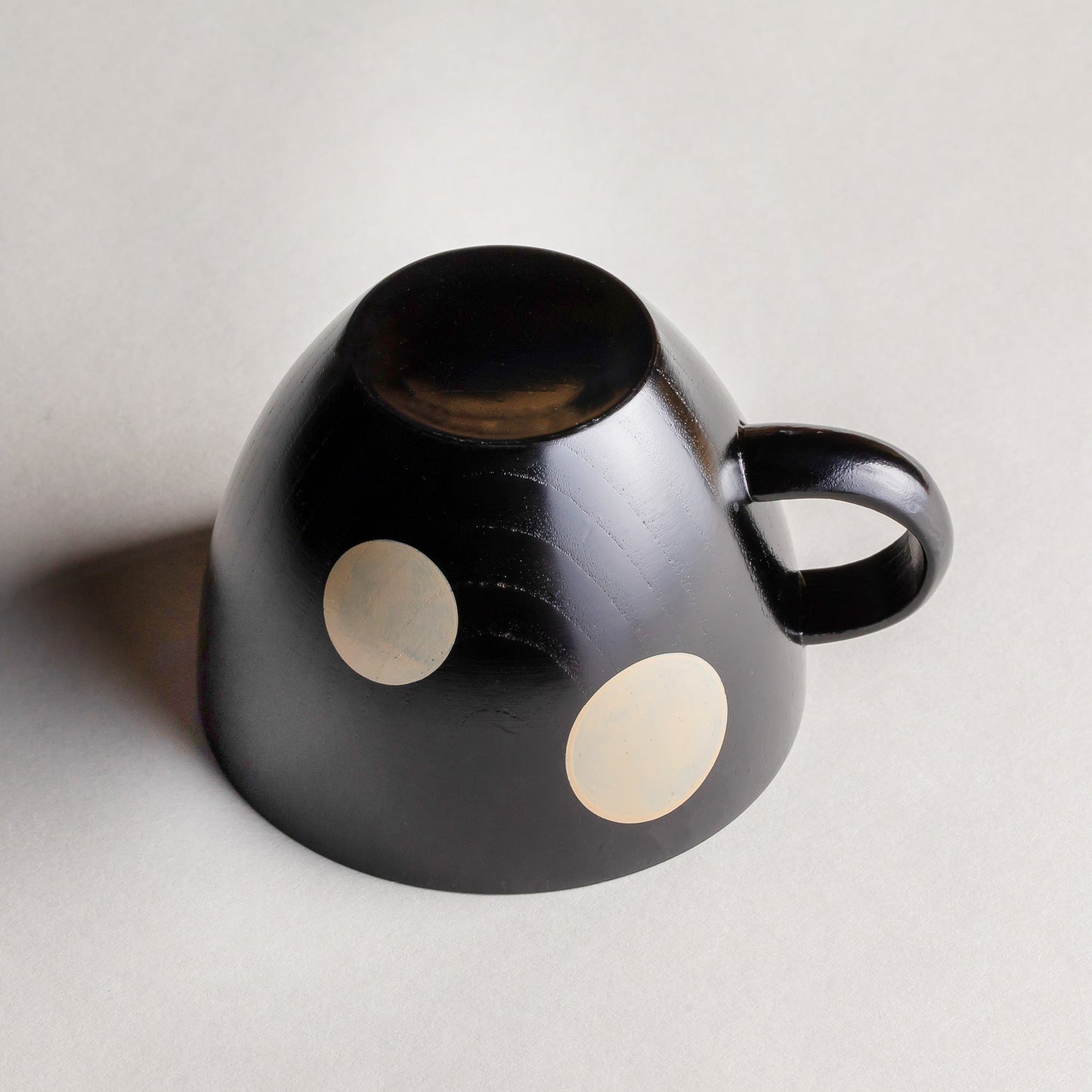 Wooden soup cup, polka dot