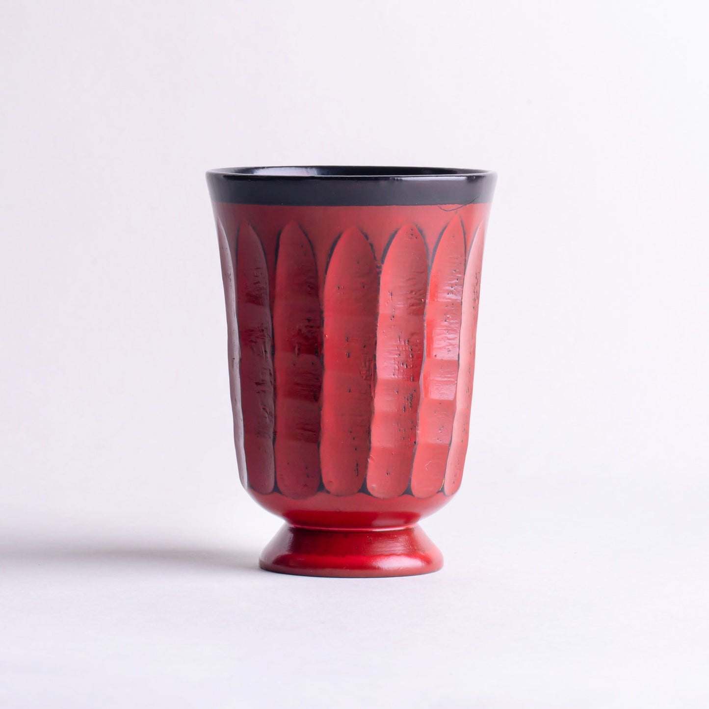 Small wooden goblet, Negoro lacquer