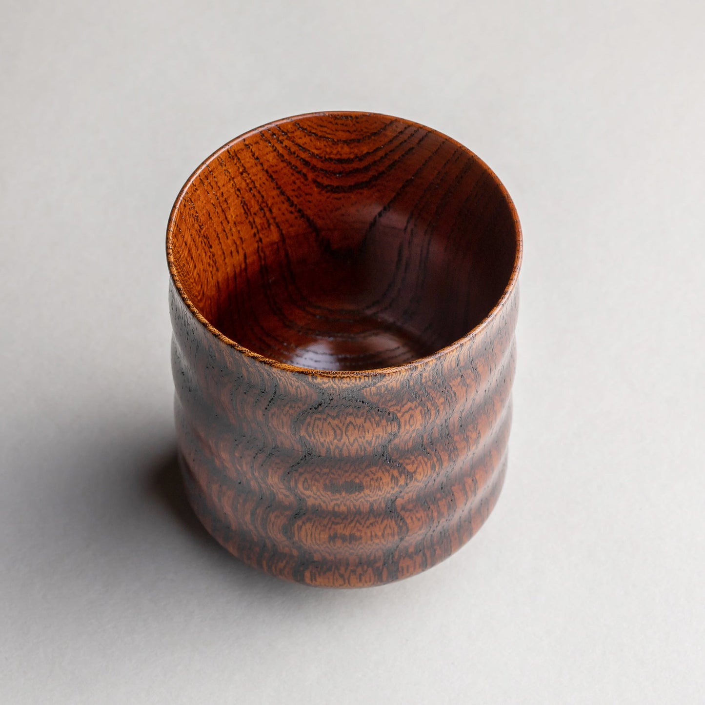 Genuine Zelkova Ripple Teacup with Lacquer
