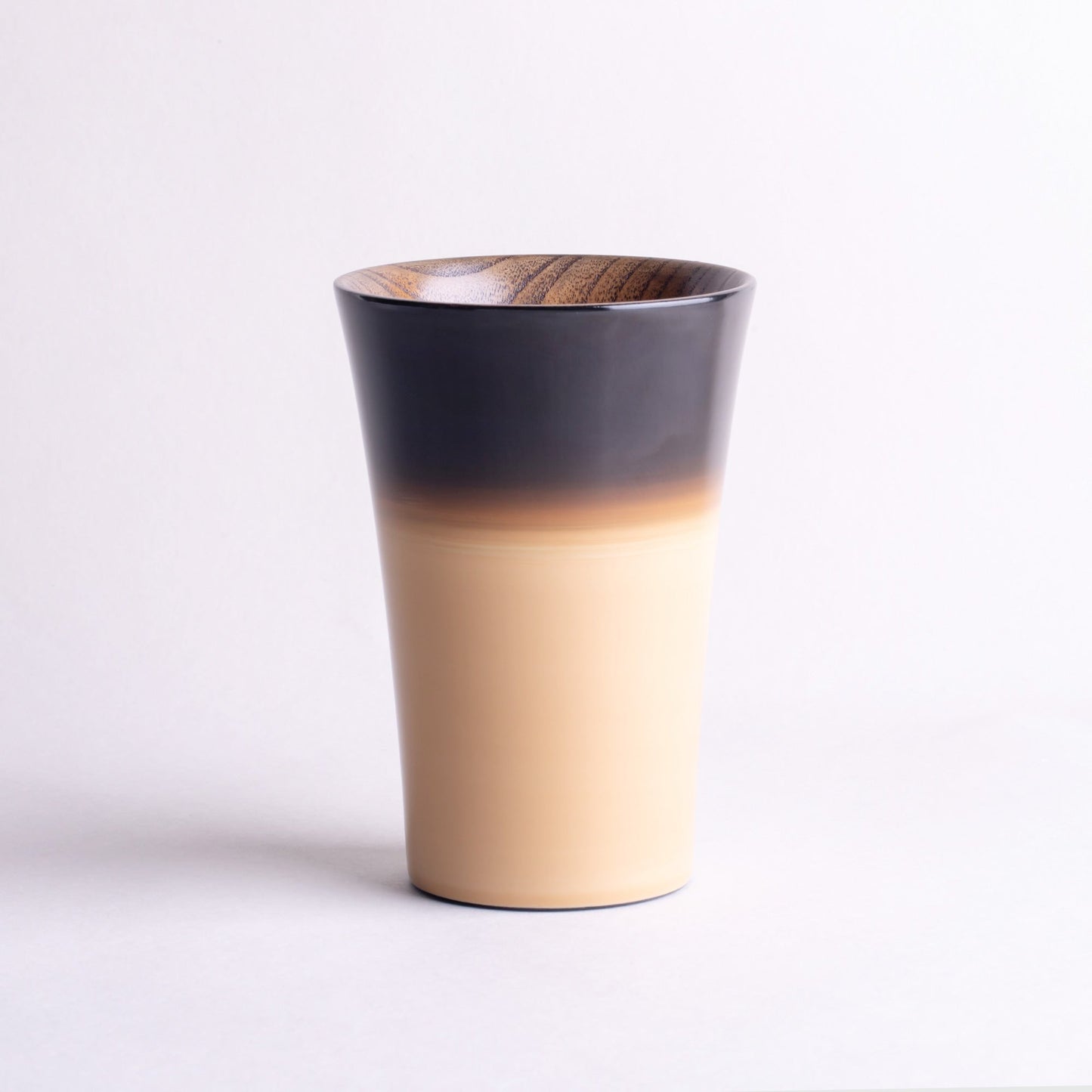 Pair of wooden shochu cups with gradation paint