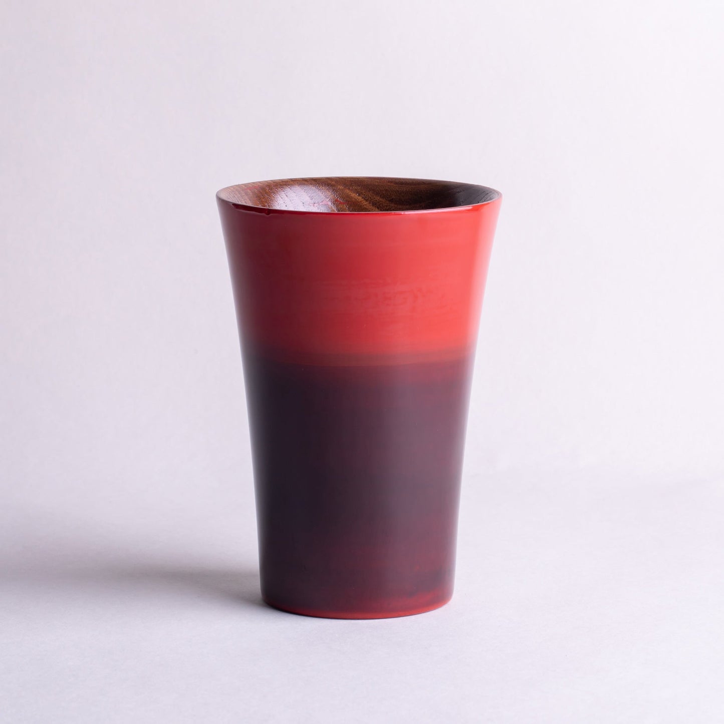 Pair of wooden shochu cups with gradation paint