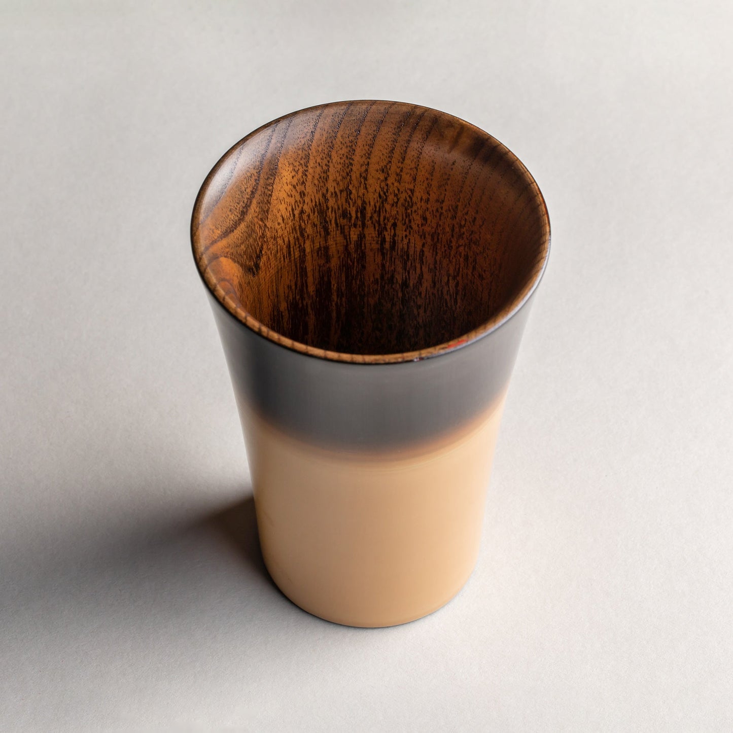 Pair of wooden shochu cups with gradation paint