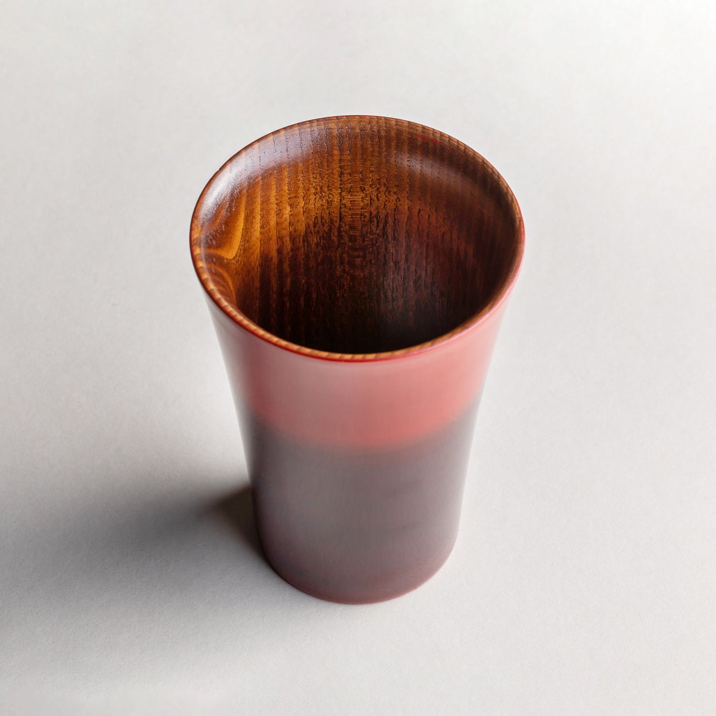 Pair of wooden shochu cups with gradation paint