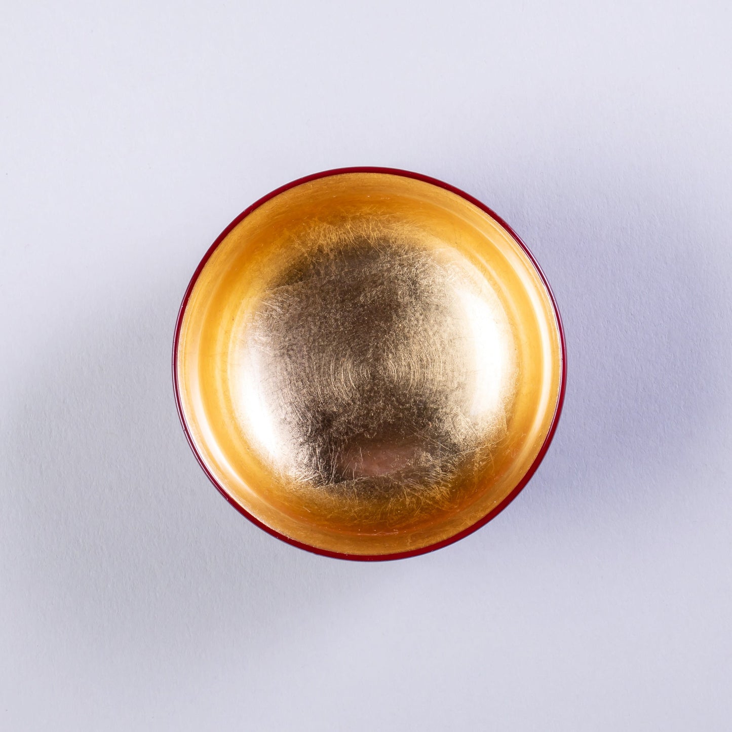 Lily-shaped sake cup with gold leaf inside
