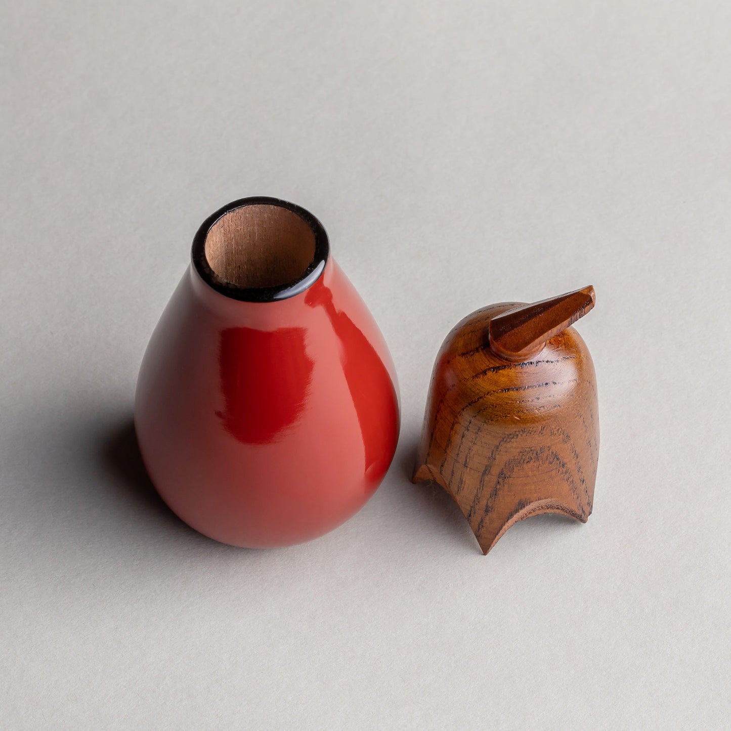 Wooden eggplant-shaped toothpick holder