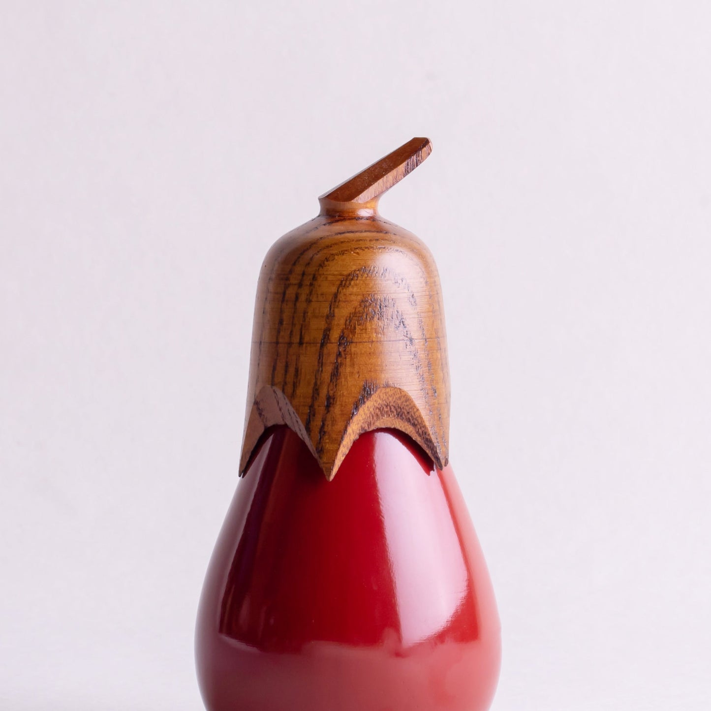 Wooden eggplant-shaped toothpick holder