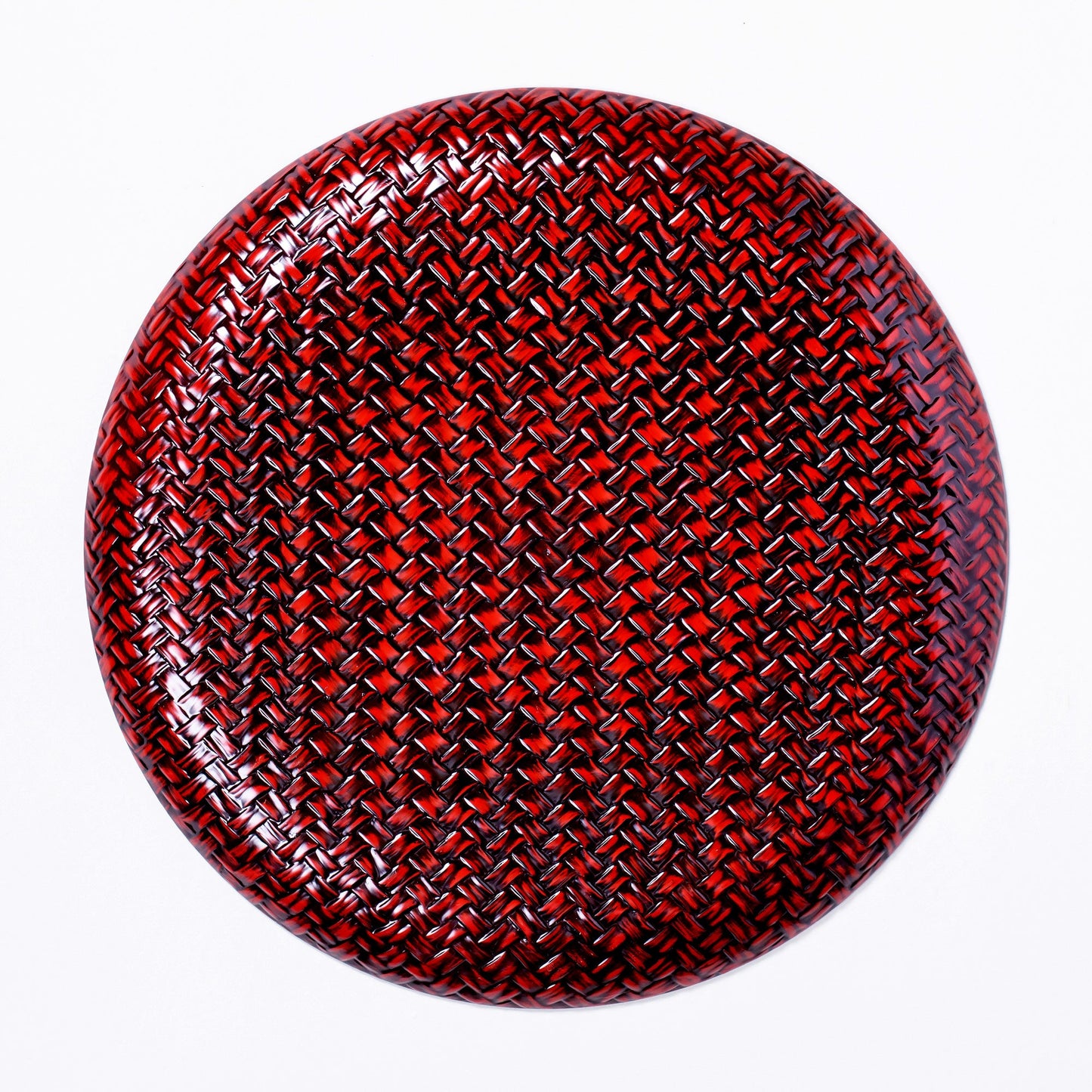 Round tray with Ajiro carving