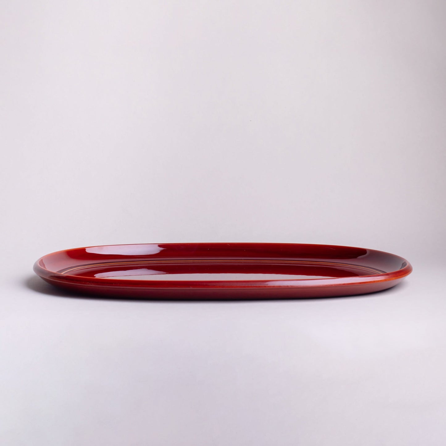Oval tray, Shunkei lacquer