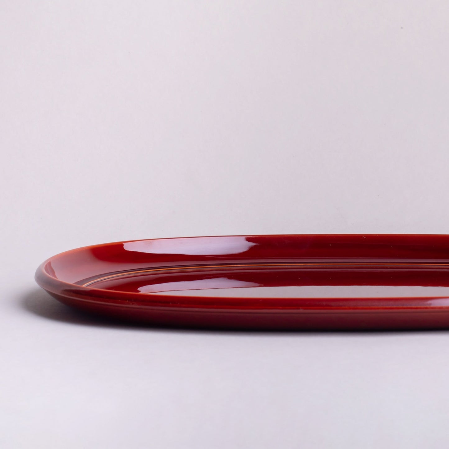 Oval tray, Shunkei lacquer