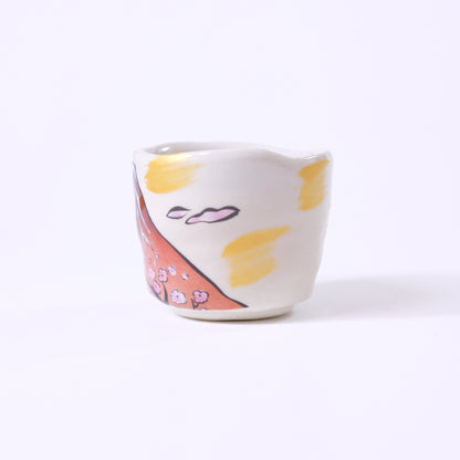Edo Travel Tokkuri and Sake Cup Set Seigaiha