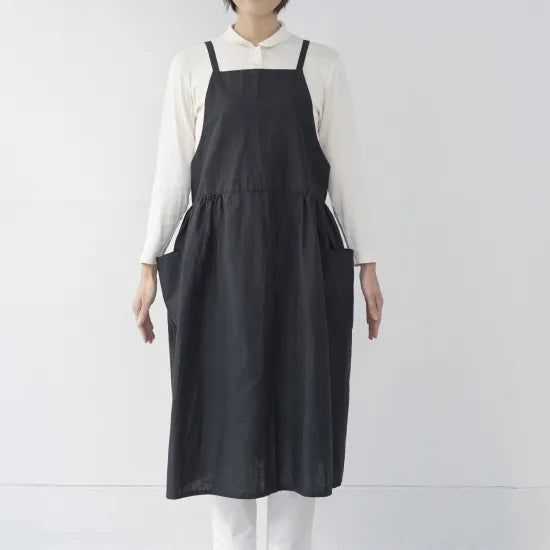 ワンピース エプロン onepiece apron　コットン リネン