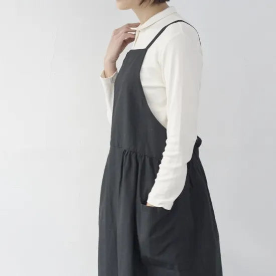 ワンピース エプロン onepiece apron　コットン リネン