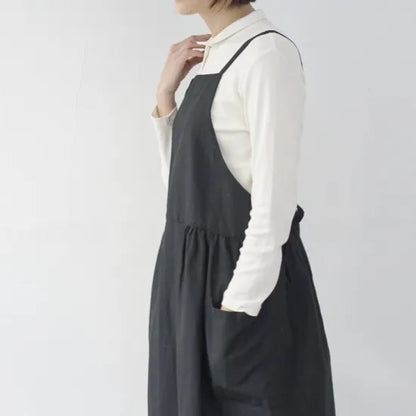 ワンピース エプロン onepiece apron　コットン リネン