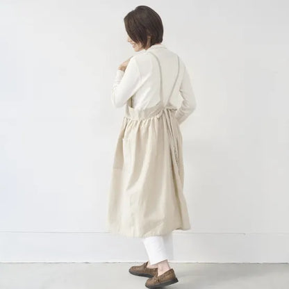 ワンピース エプロン onepiece apron　コットン リネン