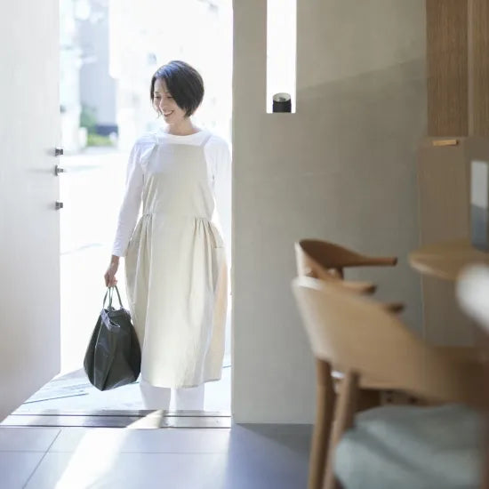 ワンピース エプロン onepiece apron　コットン リネン