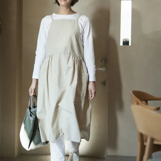 ワンピース エプロン onepiece apron　コットン リネン