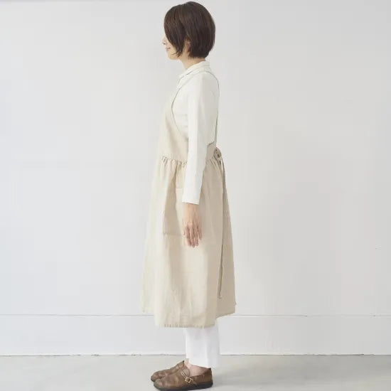 ワンピース エプロン onepiece apron　コットン リネン