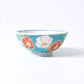 Kutani ware rice bowl, seasonal flower, camellia