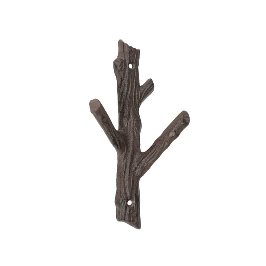 2 BRANCH HOOK ANTIQUE BROWN