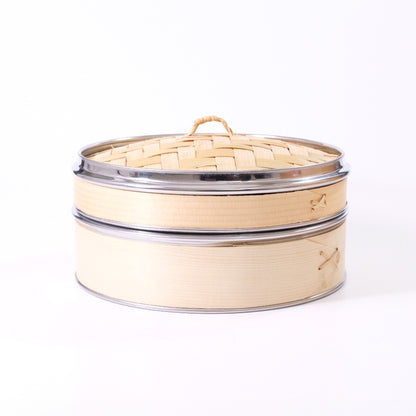 Cedar Chinese Steamer with Stainless Steel Reinforcement 20.5