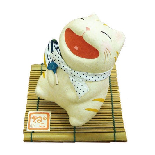 ちぎり和紙　涼み笑い猫うちわ