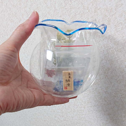 昔ながらの金魚鉢セット 涼しげな青
