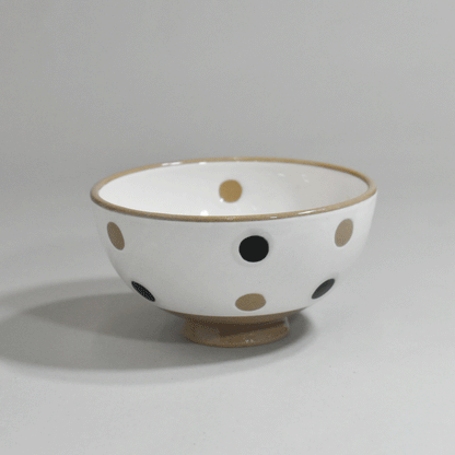 Inner and outer polka dots, lightweight 4.0 rice bowl