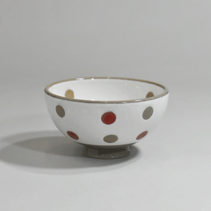 Inner and outer polka dots, lightweight 4.0 rice bowl