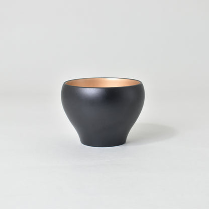 Dessert cup, black with gold interior